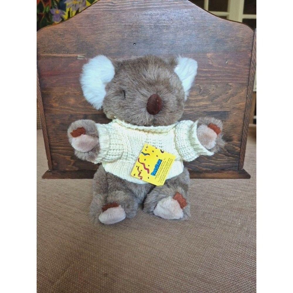 Vintage Prestige Toy Corp 1986 Koala Bear 9" Plush White Knit Sweater Plush